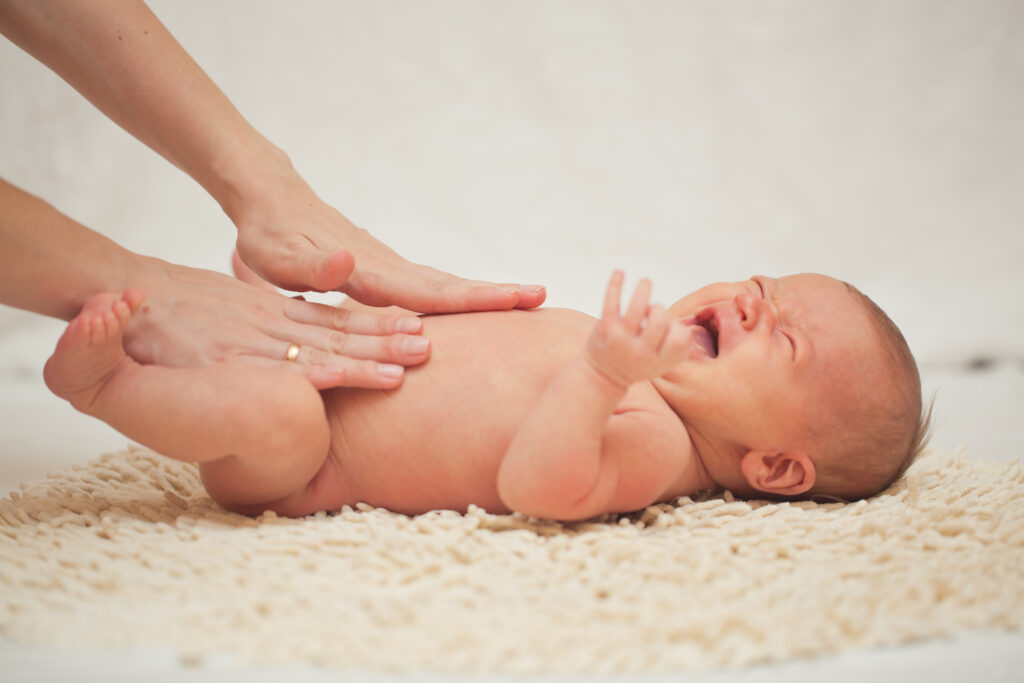 Newborn babies cry when they need a diaper change.