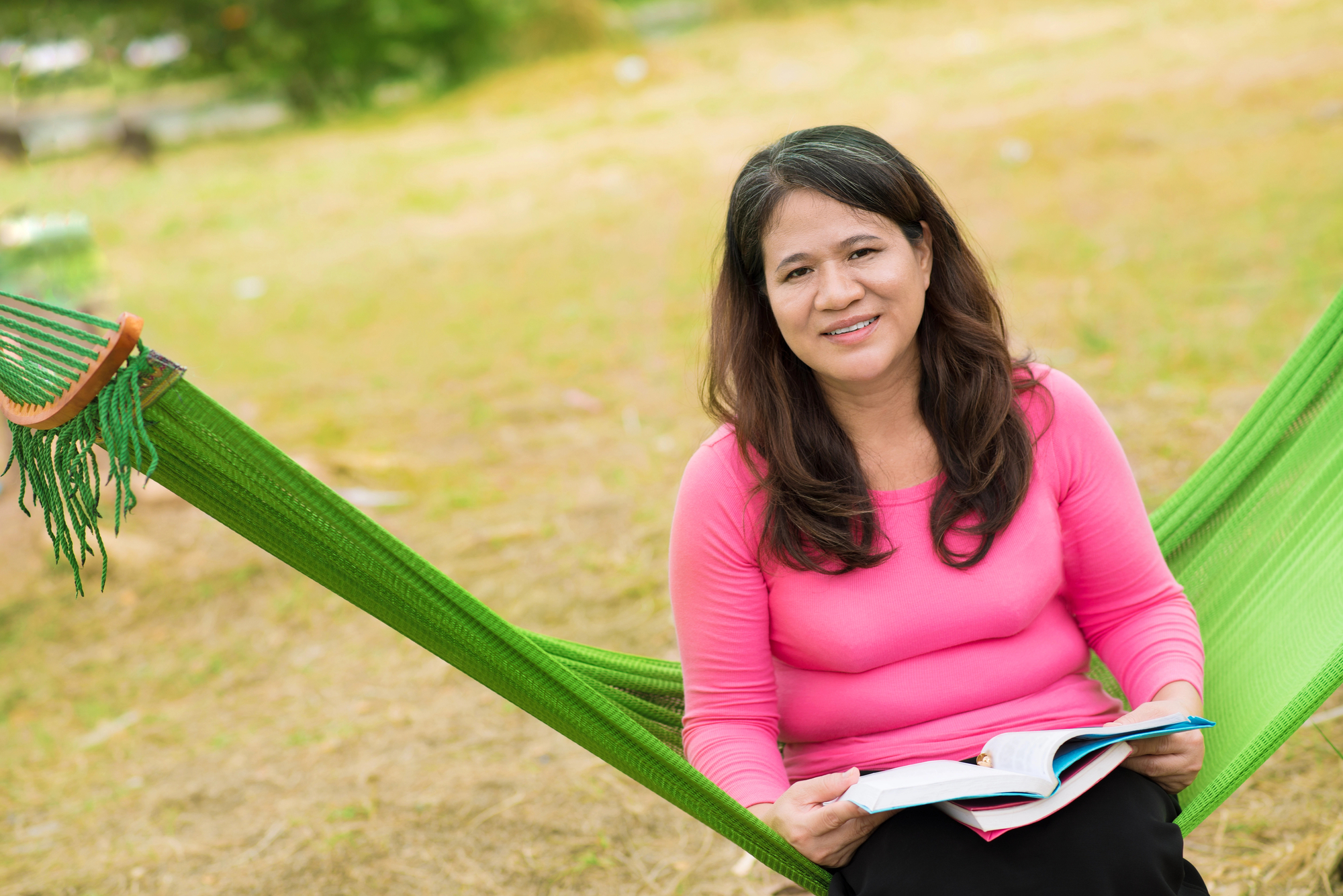Mom self care in hammock