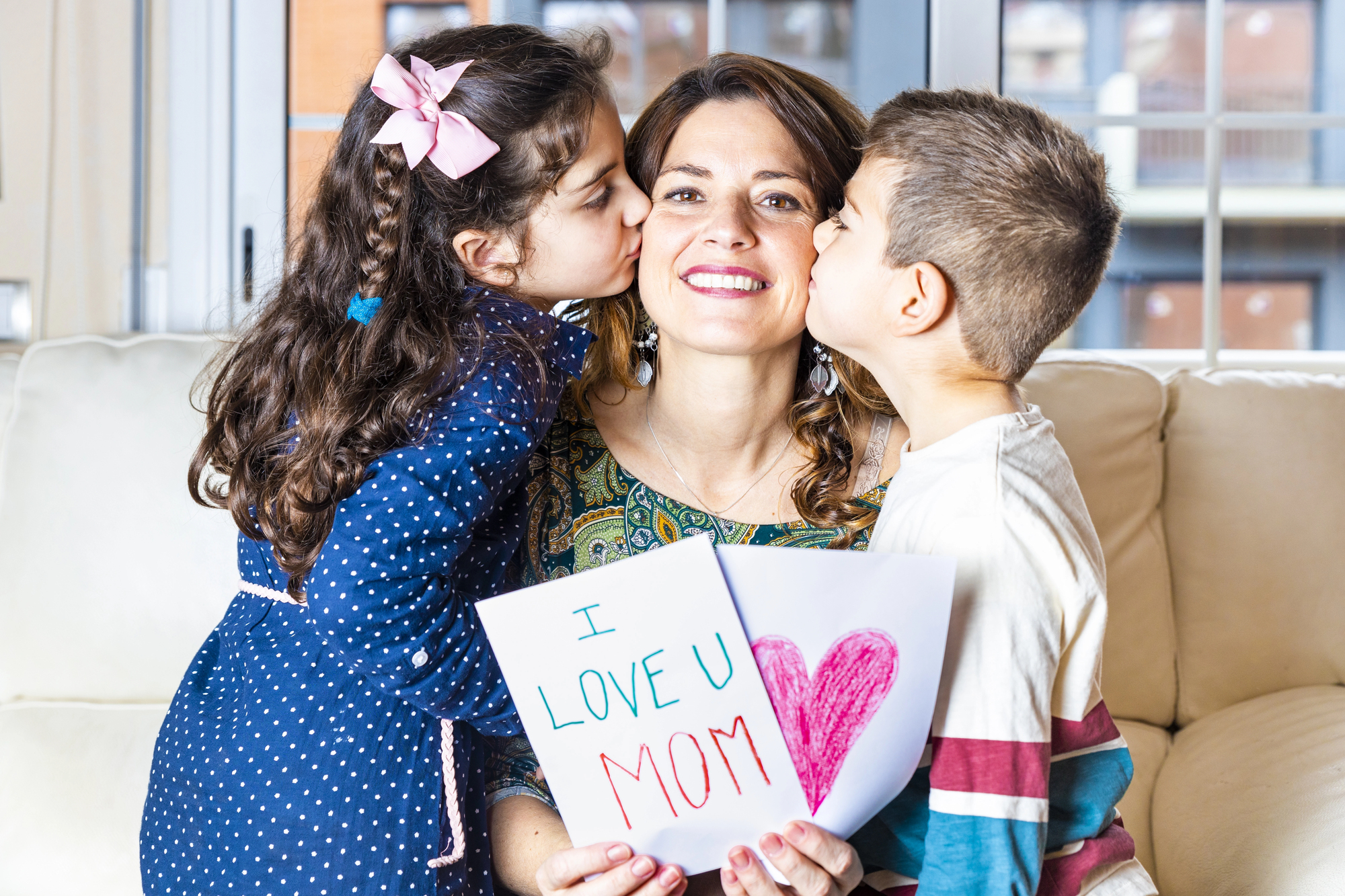 Single Mom and kids on Valentine's Day